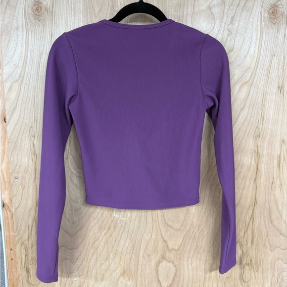 MOVE THEOLOGY CONTOUR LONG SLEEVE Top Medium Purple Polyester Spandex - Picture 3 of 5